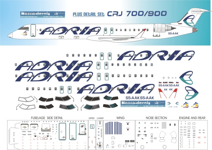 Horizon Canadair CRJ 700 decals for 1/144 kits 